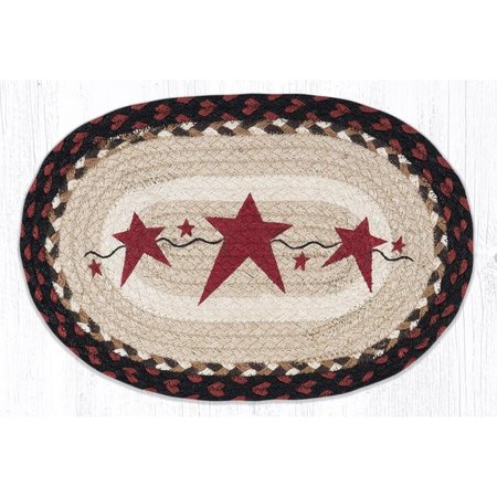 CAPITOL IMPORTING CO 10 x 15 in MSP19 Primitive Stars Burgundy Printed Oval Swatch 81019PSB
